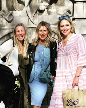 Ali Bastian Instagram - Trying to find one photo of the three of us where none of us are doing anything strange 😂 or blinking or looking in the opposite direction 😂 You’d think we’d have  got the hang of this by now!? Navigating life and motherhood with the support of my besties @sarahjaynedunn @carleystenson1 and @jodialbert (we missed you so much 💜) I made a bit of an impromptu (French Martini induced) speech about it at lunch yesterday -  but we really have shared so much and I feel so lucky to have a gang that I can literally say ANYTHING to! There is always a seat at the table for whatever is showing up for any of us and I’m so, so grateful for that. I truly believe when you put a group of women together, magic happens. Here’s to making many new memories. Happy Mother’s Day gang 💫💫💫 📸: By Stan!