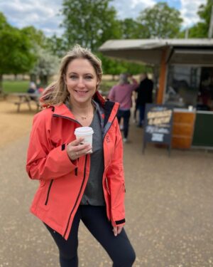 Ali Bastian Instagram - Hand on heart, my stress levels have been through the roof lately and I honestly think that’s why I’ve been coming down with so many bugs. My nervous system is a bit frazzled getting back out onto the world - like I’ve just emerged from some kind of cacoon! And the family and professional life juggle is real! What I’ve noticed, through my own experience and through coaching others is that as soon as I’m in a state where I’m desperately trying to find a way to create the 36 hour day or the 8 day week - that is exactly the moment I actually need to take my foot of the gas. To rest and restore and to tend to my own needs. 
During lockdown, I was so much better at getting out into nature and self soothing with long walks - quite frankly, apart from the domestic treadmill, there wasn’t much else to do to create routine - but now as the to-do list lengthens, I’m having to consciously decide to get out of the flat - or it just won’t happen! 
I’m loving @Revolutionrace for their technical clothing that doesn’t put function entirely over form! As I’m sure you all know, I LOVE colour!!! Bright colours lift my mood and make me happy. I was drawn straight away to the waterproof, wind proof coral Cyclone Jacket, perfect for skiing and all year round mountain sports AND feels great on a dogwalk with my toddler! Revolution Race’s ‘Highwaisted Bouncer Jeans’ - shower proof, figure hugging, more flattering than your average hiking gear, warmer than a legging and SIX POCKETS… enjoy!! ❤️ Use my code: ALI15  Ps. I’ve hiked two mountains in my life, Snowden and Gaustatoppen in Norway and it wasn’t in gear that looked like this! I cannot wait to breath that mountain air again, clear my head and give this kit a run out!… one of these days… 🤔💭 Use:Ali15 for 15% off code valid from 5th-7th May, cannot be combined with other offers … Enjoy!! AD