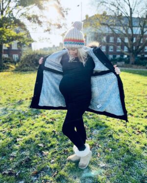 Ali Bastian Instagram - 30 weeks today!! 🤰🏼 #bumpdate Feeling ready to fully enter hibernation mode, especially with this cold weather - two year old has other ideas!  In some ways it’s probably not the worst thing that she is helping me stay reasonably active. I’m still managing my Gestational Diabetes with diet - although never sure how long that will be for - I’m trying to not be too attached to the idea I can ‘control’ it and accept that if I need medication then that’s what I will do to keep me and bubba safe. Keeping moving more than I did in first pregnancy has got to be a good thing though! It’s hard to not be able to eat what I feel like - which honestly, most of the time is cake!! I miiiisssss caaaake!! And chocolate and crisps and did I mention cake??? Also top tip for anyone else preggo in this cold weather.. @seraphinematernity do this fleece lined set of thermals that I got a few weeks back when I was filming outside all day! 🎬❤️And their 3 in 1 Maternity to baby wearing parka is a faux fur lined dream that comes with an extra panel for baby wearing with a little hood. I was a big baby wearer with Isla and really hope to carry our new bubba! Swipe for frosty photo dump! 💜 #thirdtrimester #pregnancy #bump #gift