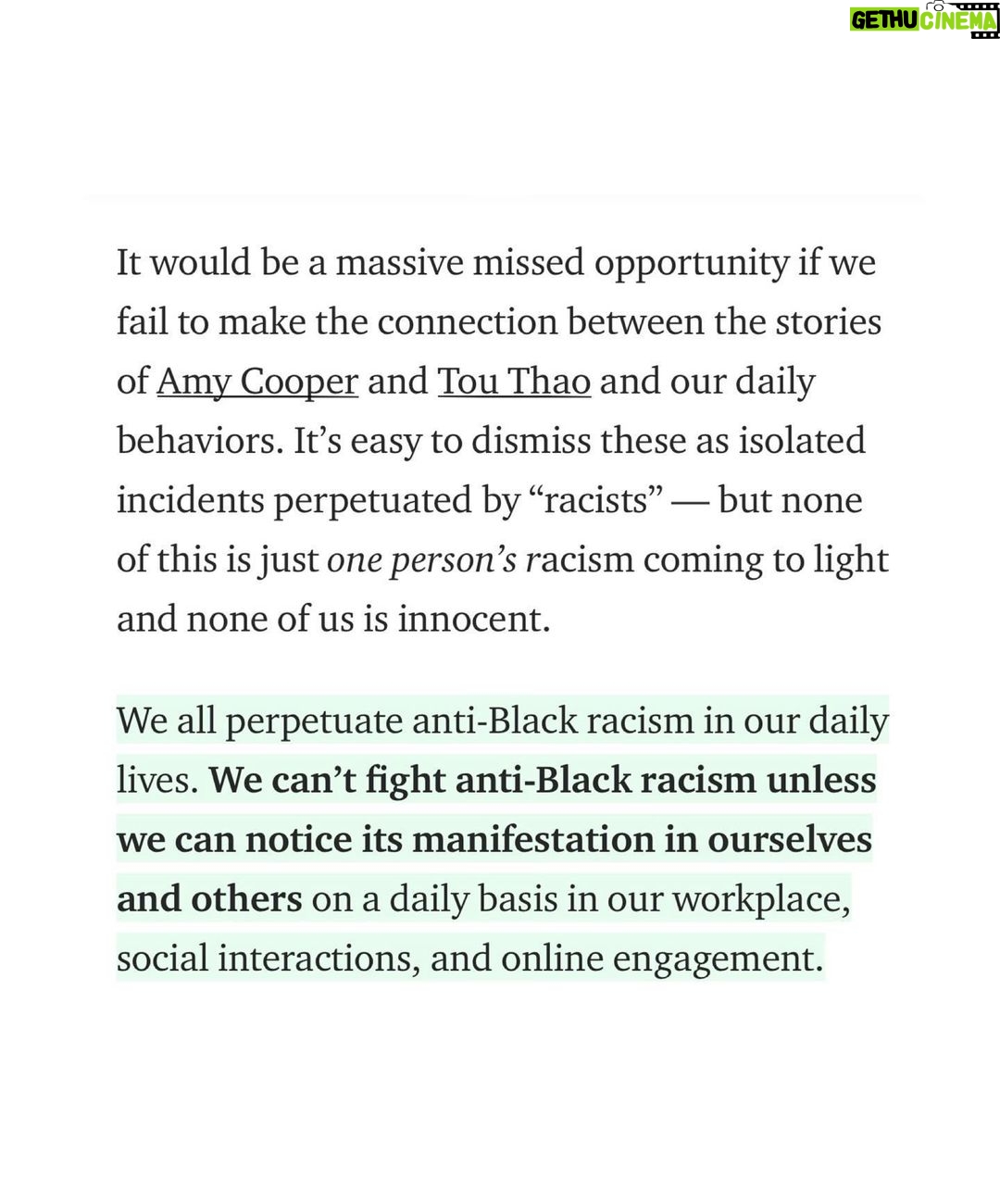 Alice Lee - 2.2K Likes - I had been complicit as well. I HAD been silent. I wanted to be the model minority. I had benefited from being a model minority. I had been a part of the problem, even if it was subconsciously. Wanting to assimilate to whiteness had been systemically so ingrained in me that I was unable to see I was also perpetuating anti-blackness. I don’t have all the words, so I’ve collected the sources above.
We need to have uncomfortable conversations with others, but I think we also need to have uncomfortable conversations with ourselves.
We need to look inside and see what part we have had in this, strive to be better and take action.
#blacklivesmatter #asians4blacklives