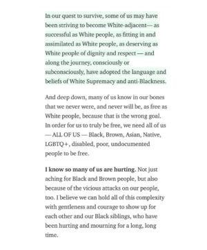 Alice Lee Instagram - I had been complicit as well. I HAD been silent. I wanted to be the model minority. I had benefited from being a model minority. I had been a part of the problem, even if it was subconsciously. Wanting to assimilate to whiteness had been systemically so ingrained in me that I was unable to see I was also perpetuating anti-blackness. I don’t have all the words, so I’ve collected the sources above.

We need to have uncomfortable conversations with others, but I think we also need to have uncomfortable conversations with ourselves.

We need to look inside and see what part we have had in this, strive to be better and take action.

#blacklivesmatter #asians4blacklives