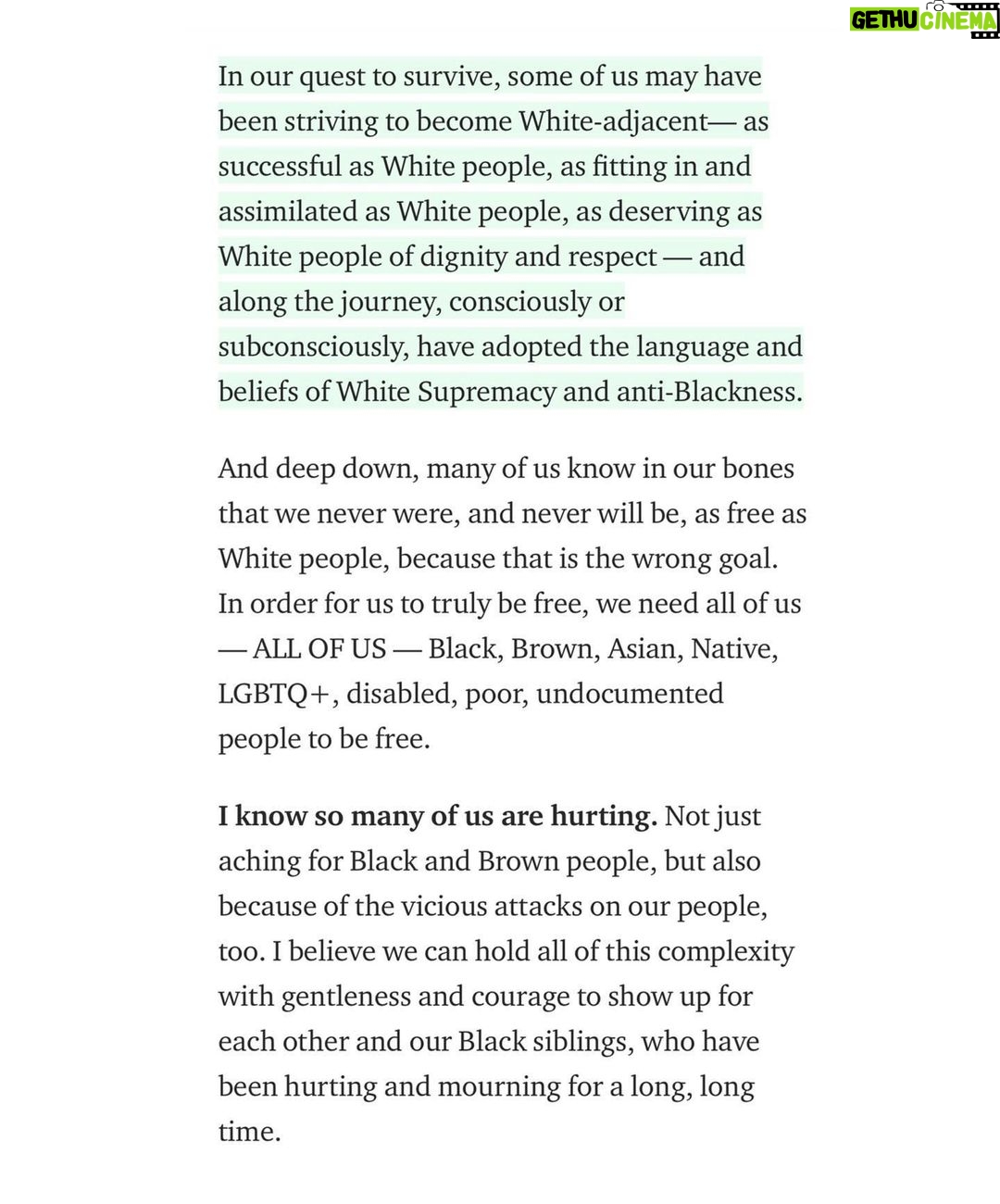 Alice Lee - 2.2K Likes - I had been complicit as well. I HAD been silent. I wanted to be the model minority. I had benefited from being a model minority. I had been a part of the problem, even if it was subconsciously. Wanting to assimilate to whiteness had been systemically so ingrained in me that I was unable to see I was also perpetuating anti-blackness. I don’t have all the words, so I’ve collected the sources above.
We need to have uncomfortable conversations with others, but I think we also need to have uncomfortable conversations with ourselves.
We need to look inside and see what part we have had in this, strive to be better and take action.
#blacklivesmatter #asians4blacklives