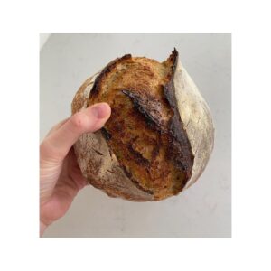 Alice Levine Instagram - Isolation cliché #216343. Please don’t look at my first ever sourdough, I’m shy. Yes the starter is an obscene responsibility, yes it has many steps, yes flour is harder to find than any other edible substance. But it sort of looks like one from a shop! I’m not crying, you’re crying...🥖🥖🍞🍞🥯🥯
For easy to follow step-by-step videos can’t recommend @theboywhobakes enough, @marthadelacey is the queen of sourdough and you can do her lessons / course online now (plus make sure you do her Trashcrumps©️) and @thedustyknuckle have great flour (and baked goods obvs) and they deliver! ✅ (also perspective debacle - it’s actually not the size of a crumb, just the angle)