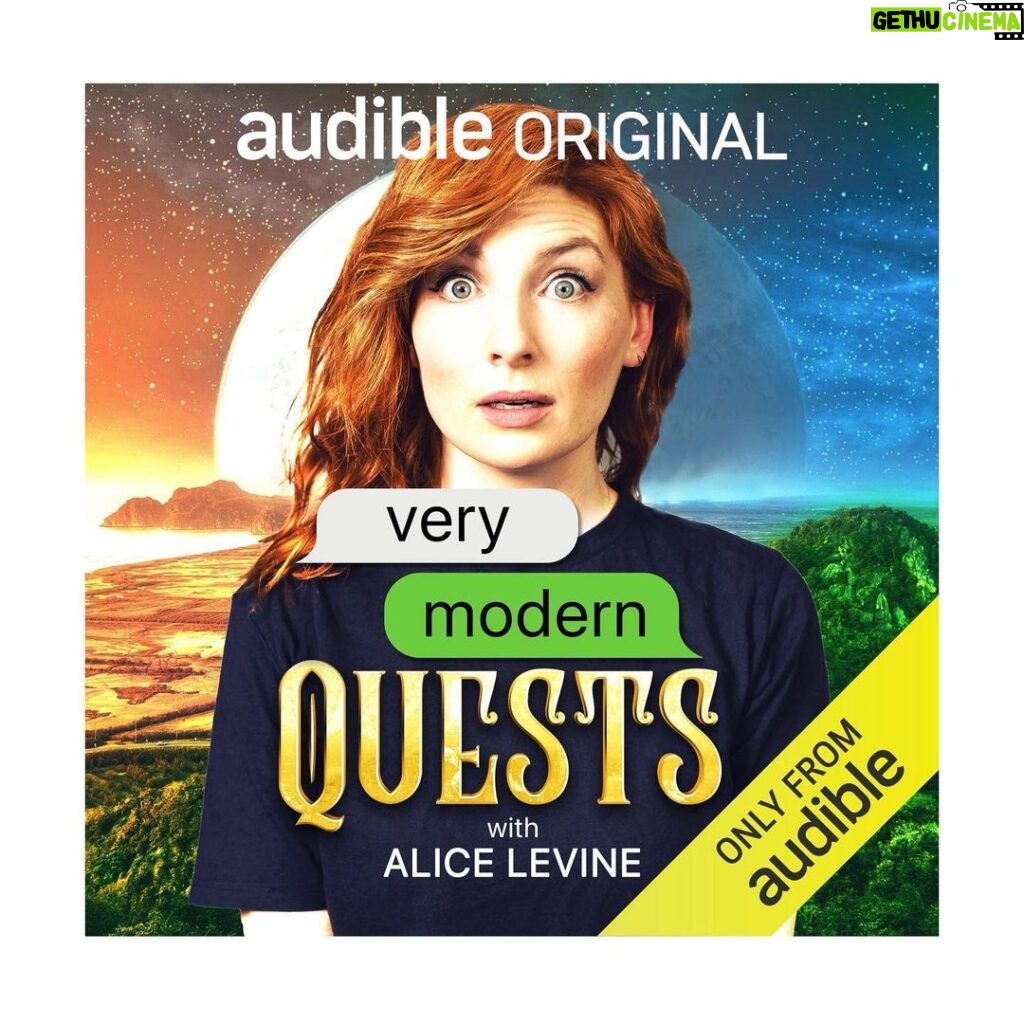 Alice Levine Instagram - We’ve been working on this for ages and we can finally let you hear it! Very Modern Quests is new to @audible_uk and is a role-playing game set in the excruciating awkwardness of the real world. So if you like Taskmaster / Murder in Successville / funny people / someone being forced to think on their feet until they cry…this might be up your strasse. In each episode one celebrity will become the protagonist in a choose-their-own adventure game with a difference; no goblins, no elves, just the nitty gritty of everyday life and no idea what’s about to happen. @emmafrancescasidi is amazing playing all the (sometimes monstrous) characters and I am the girl-next-door guide (if the girl-next-door to you is the sort to interrogate you on the doorstep) . Incredible guests 💫 Joe Thomas @wangpix @louliesanders @joelycett @greg_james @rosematafeo The hilarious @davidhm88 @ben.hillyar put it together so you know it’s going to be good 👍🏻 LISTEN NOW (if you would, please) ❤