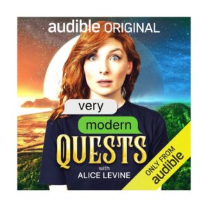 Alice Levine Instagram - We’ve been working on this for ages and we can finally let you hear it! Very Modern Quests is new to @audible_uk and is a role-playing game set in the excruciating awkwardness of the real world. So if you like Taskmaster /  Murder in Successville / funny people / someone being forced to think on their feet until they cry…this might be up your strasse. 

In each episode one celebrity will become the protagonist in a choose-their-own adventure game with a difference; no goblins, no elves, just the nitty gritty of everyday life and no idea what’s about to happen. 

@emmafrancescasidi is amazing playing  all the (sometimes monstrous) characters and I am the girl-next-door guide (if the girl-next-door to you is the sort to interrogate you on the doorstep) .

Incredible guests 💫 Joe Thomas @wangpix @louliesanders @joelycett @greg_james @rosematafeo 

The hilarious @davidhm88 @ben.hillyar put it together so you know it’s going to be good 👍🏻 

LISTEN NOW (if you would, please) ❤️