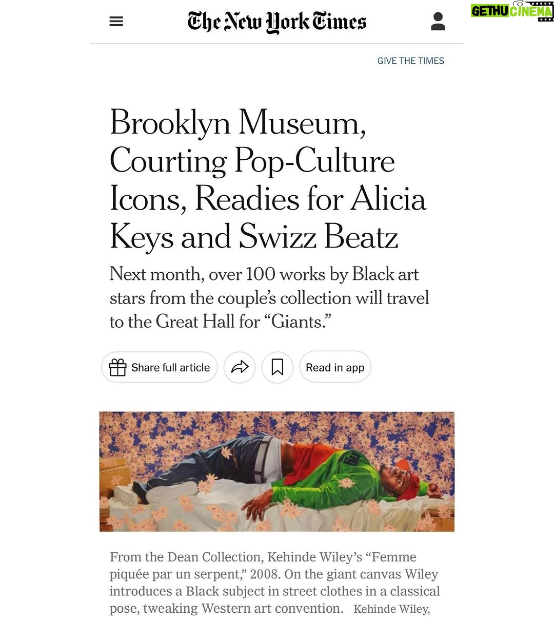 Alicia Keys Instagram - Been holding this incredible news close to the chest!! Now, it’s our pleasure to officially announce GIANTS: Art from the Dean Collection of Swizz Beatz and Alicia Keys opening on February 10 @brooklynmuseum! Tickets to #GiantsBkM available now!!!!!! A MUST SEE SHOW. Link in bio💥💥💥 Let’s get 2024 started!!💜 A BIG special thank you to all the GIANTS in the show!!! @TheDeanCollection @asherald @anamibia #BarkleyHendricks #DeanaLawson @rdeborah191 @derrickadamsny @dj_koolherc #EbonyGPatterson #ErnieBarnes @esthermahlanguart #FridaOrupabo @gordonparksfoundation @hankwillisthomas @hassanhajjaj_larache @chinatowntaylor @jamelshabazz @jarvisboyland @basquiatofficial @jlagarrigue @jordanmcasteel @kehindewiley @kennedyyanko @kwamebphoto @lornasimpson @lynetteyiadomboakye #MalickSidibe #MelekoMokgosi @mickalenethomas @nickcaveart @ninachanel @odiliodita #QualeashaWood @radcliffebaileyjr @studio_voltaphoto #TitusKaphar #ToyinOjihOdutola @tschabalalaself #VaughnSpann #zohraopoku
