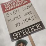 Alison Haislip Instagram - Babes support babes. SAG supports WGA. @ratigupta and I went to the picket lines today to celebrate the overwhelming approval of the SAG strike authorization vote. It's time for fair wages for all. We're watching, AMPTP. #SAGAFTRAstrong #WGAstrong #1u