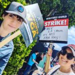 Alison Haislip Instagram - Baby's first picket line. #unionstrong #wgastrike @sagaftra @wgawest NBC Universal
