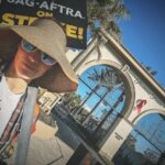 Alison Haislip Instagram - Day 105. Still here. Still angry. Still wearing a giant hat. #SAGAFTRAstrong #sagaftrastrike #gianthat Paramount Pictures Studios, Hollywood