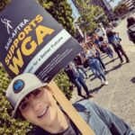 Alison Haislip Instagram - Baby's first picket line. #unionstrong #wgastrike @sagaftra @wgawest NBC Universal