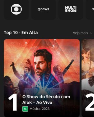 Alok Instagram - Epic moments in Rio de Janeiro 🔥 
Deslize para ver + sobre “O Show do Século” 👉🏼

Assista o show completo que está em #1 no @globoplay! Quem já assistiu?

E neste domingo, nos vemos no @thetownfestival direto do Palco Skyline!

Agradecimentos à todos que estiveram presente e também aos patrocinadores e parceiros que fizeram parte dessa noite:

@gwmbrasil @vivo @diamond_cars_rj @agorainvestimentos @esportesdasorte 

@agenciasrcom @belmondcopacabanapalace @sececrj @govrj @turismorj @prefeitura_rio @riotur.rio @2wecobank 

@tvglobo @globoplay @multishow @mixriofm @radio.globo @cervejablackprincess @tntenergydrink @johnniewalkerbrasil @diageobrasil @rabanne @louisvuitton 

Foto: @filipemiranda
Vídeo: @jao.storch
@darlidonizete 
@Igovisuals
@natalymotta