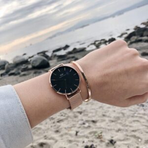 Alyssa Trask Instagram - I’ve fallen in love with the new Petite Mesh 36 watch from @danielwellington and the classic gold bracelet💛 Right now you guys can get 50% off bracelets with the purchase of any watch + Use my code ALLYTRASK for an additional 15% off✨ #danielwellington #dwcompletethelook #ad
