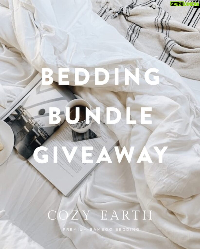 Alyssa Trask Instagram - It’s GIVEAWAY time! I'm so excited to be teaming up with @cozyearthbedding for a huge giveaway🙌🏼 Enter to win a luxury bamboo bedding set of sheets, comforter and duvet cover worth over $1,000! Giveaway ends May 31st. Click the link in my bio if you'd love to win a bedroom refresh! Brb while I go take a nap in my new sheets🙈💤