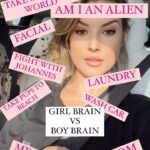 Amanda Cerny Instagram – GIRL BRAIN VS BOY BRAIN 🙌
