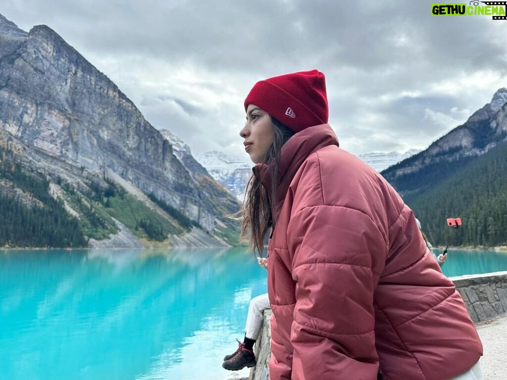 Amber Midthunder Instagram - find me in the mountains Lake Louise, Alberta