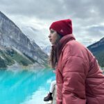 Amber Midthunder Instagram – find me in the mountains Lake Louise, Alberta
