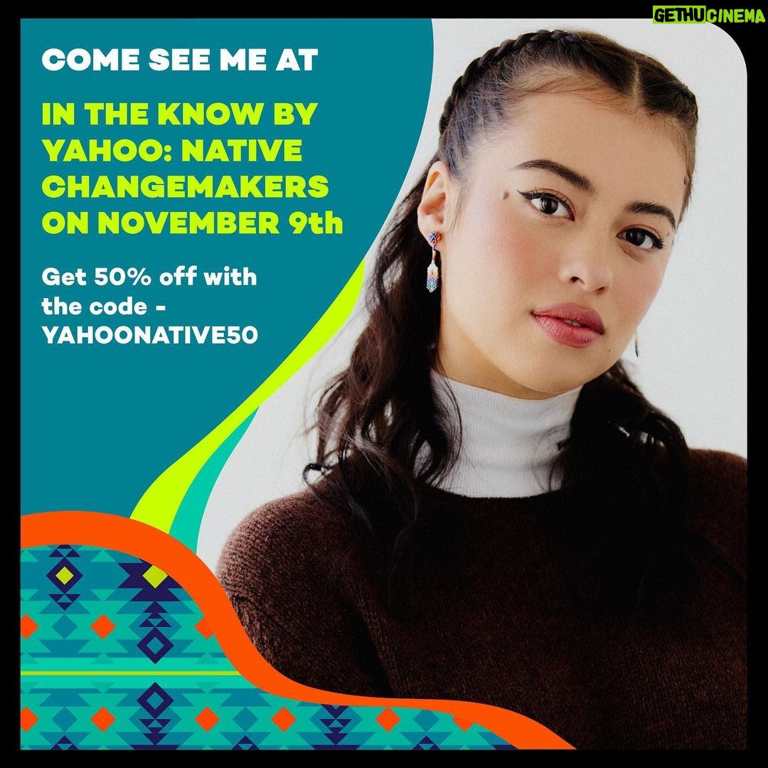 Amber Midthunder Instagram - Join me November 9th at In The Know by Yahoo: Native Changemakers! I’m excited to be headlining the fireside chat, talking about the importance of representation and celebrating the power and brilliance of Native people. Register now using code YAHOONative50 for 50% off — your ticket includes drinks, light bites, prizes, and a gift bag full of products from Native-owned businesses.