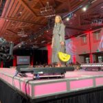 Amber Midthunder Instagram - pilamayaye @j.okuma for having me walk for you at @swaianativefashion 🖤 it’s always such an honor to wear your creations and watch you work. also only the coolest designers play the hu 😌
