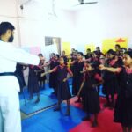 Ameer Vayalar Instagram - #FriendsTaekwondoAcademy Self defense program at Govt. HSS Thirunelloor. #tkdkerala #ameervayalar
