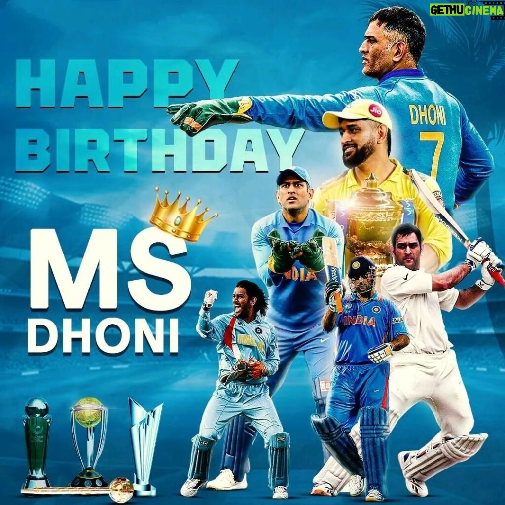 Ameer Vayalar Instagram - Wishing the legendary captain, MS Dhoni, a very happy birthday!🎉🏏 Thank you for inspiring us with your calmness, leadership, and unforgettable helicopter shots. The cricketing world is forever grateful for your contributions. Have an amazing day, Captain Cool! #happybirth #daydhoni #happybirthdaydhoniV #cricketfans #cricketlive #cricketnewsinhindi #indiancricketlovers #csk #msdhoni #dhonisir #dhonisback #dhonibirthday