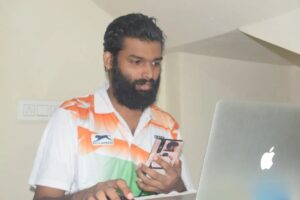 Ameer Vayalar Instagram - On Duty 💻🥋🥋 #taekwondo #worldtaekwondo  #sports #ameervayalar