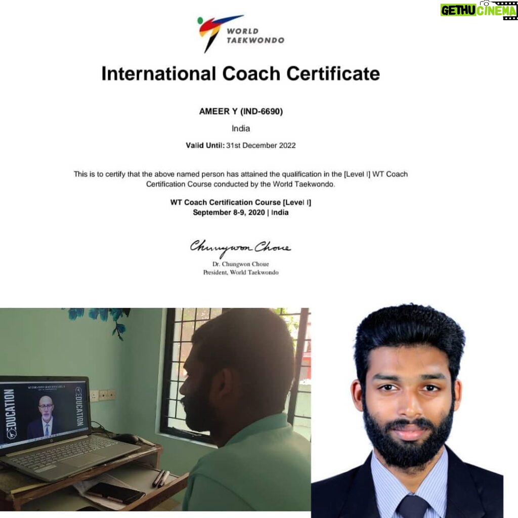 Ameer Vayalar Instagram - Successfully Completed International Coach Certificate #WT_COACH_CERTIFICATION_COURSE [#LEVEL_1] Sep 8-9 2020 Thanks to My Coaches & well wishers Especially our Brother Aswin Soman & Dr. Sandy Nair sir @aswin_soman @trainer.sandy #ameervayalar