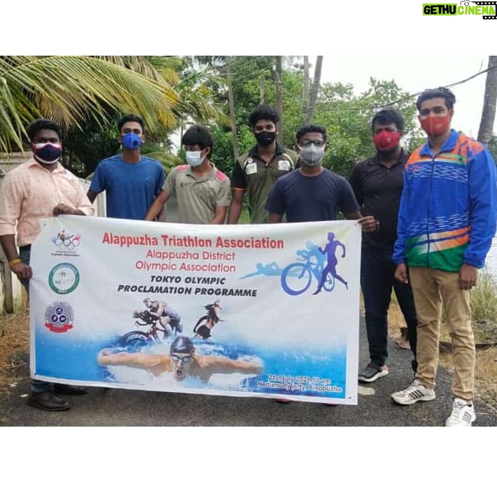 Ameer Vayalar Instagram - This is one of proudest moment for me as a sports person to flag off the Tokyo Olympics proclamation programme conducted by Alappuzha District Olympic Association as well as Alappuzha Triathlon Association. All the best wishes and prayers to all competitors from India. #tokyo_olympics #proclamation_program #alappuzha_district_olympic_association #alappuzha_triathlon_association #ameervayalar Allapuzha