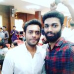 Ameer Vayalar Instagram – With actor #arjunashokan @arjun_ashokan #ameervayalar