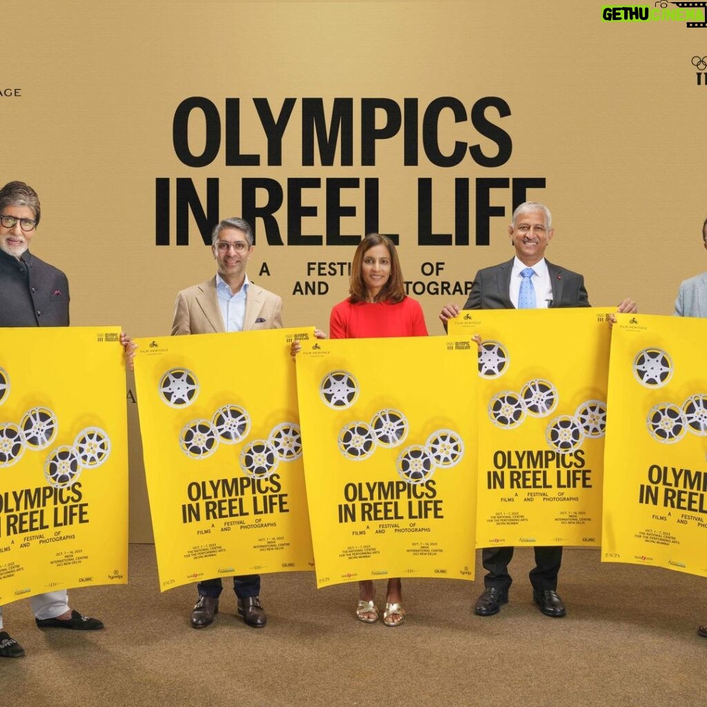 Amitabh Bachchan Instagram - So pleased to unveil the poster of “Olympics in Reel Life-A Festival of Films and Photographs”-presented by Film Heritage Foundation in partnership with the Olympic Museum with Abhinav Bindra - Olympic gold medalist, Aparna Popat - two-time Olympian and badminton champion, M.M. Somaya - three-time Olympian and member of the hockey team that won the gold at the 1980 Moscow Olympics and Shivendra Singh Dungarpur, Director of Film Heritage Foundation. Olympics in Reel Life - A Festival of Films and Photographs is a first-of-its-kind festival that will take place in Mumbai from October 1 - 7, 2023 and in Delhi from October 7 - 14, 2023 in collaboration with BookASmile - the charity initiative of BookMyShow, BMC, UNESCO Creative Cities Network, Qube Cinema Technologies, and Abhinav Bindra Foundation, partnered by the National Centre for the Performing Arts (NCPA) in Mumbai and India International Centre (IIC) in Delhi and produced by Hyperlink Brand Solutions. The unique festival will have 3 strands which will include: a festival of 33 Olympic films by renowned filmmakers including Kon Ichikawa, Milos Forman, Leni Riefenstahl and Carlos Saura and 10 series from the Olympic Channel; Olympism Made Visible – selected works from an Olympic Museum international photography project to explore the role of sport in society and as a catalyst for social development and peace by renowned photographers Poulomi Basu, Dana Lixenberg, Lorenzo Vitturi; and India’s journey at the Olympics showcased through iconic photographs that will shine a spotlight on Indian sportspersons at the Olympic Games over decades that will be displayed at prime locations across Mumbai in a tie-up with the BMC. Highlights of the festival include the unveiling of Poulomi Basu’s stunning photographs recently shot in Odisha being displayed to the public for the first time and workshops to be conducted by celebrated photographers Dana Lixenberg and Lorenzo Vitturi who will be travelling to Mumbai for the event. Dana Lixenberg and Lorenzo Vitturi will also participate in a conversation with acclaimed Indian photographers Sooni Taraporevala and Sunhil Sippy at a special event.