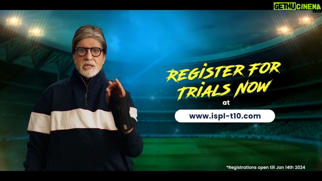 Amitabh Bachchan Instagram - आ जाओ यार ! कब से बुला रहे हैं !!! Register now : https://ispl-t10.com #street2stadium #ispl #NewT10Era #EvoluT10n @surajsamat @amol_kale76 @advocateashishshelar @ravishastriofficial @ispl_t10