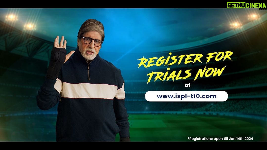 Amitabh Bachchan Instagram - Come one, come all , and create dhamaal .. Register now : https://ispl-t10.com #street2stadium #ispl #NewT10Era #EvoluT10n @surajsamat @amol_kale76 @advocateashishshelar @ravishastriofficial @ispl_t10