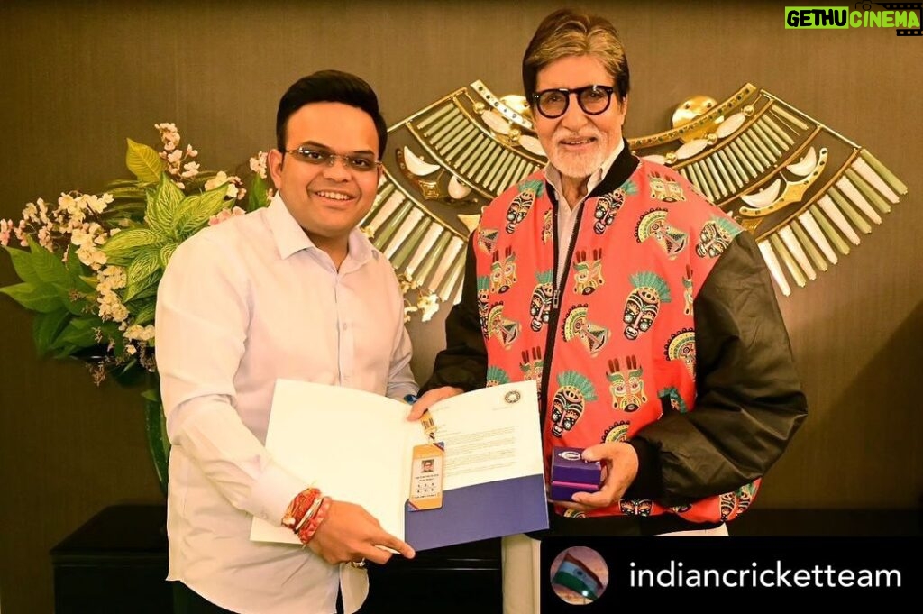 Amitabh Bachchan Instagram - An honour and a privilege .. thank you graciously BCCI and Shri Jay Shah