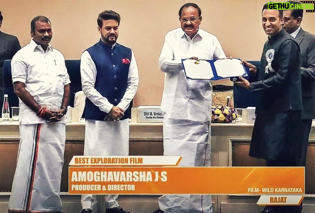 Amoghavarsha Instagram - Proud moment for all of us at the 67th national film awards. To have showcased our state and won 2 awards. Thanks to everyone who has been a part of this journey. . . . . . . #wildkarnataka #67thnationalfilmawards #nfa #karnataka @mudskipper.in @wildkarnataka @aranya_kfd