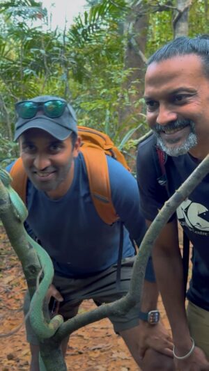 Amoghavarsha Instagram - What a way to kickstart the new year!  A rainforest adventure along with @gowrikalinga . In the heart of the rainforest we encountered its most enchanting inhabitants those tiny, stunning creatures that often escape our attention. 🦋💫 
Thanks @abhilash_krishna_j for making this happen
#NewYear  #godinsmallthings