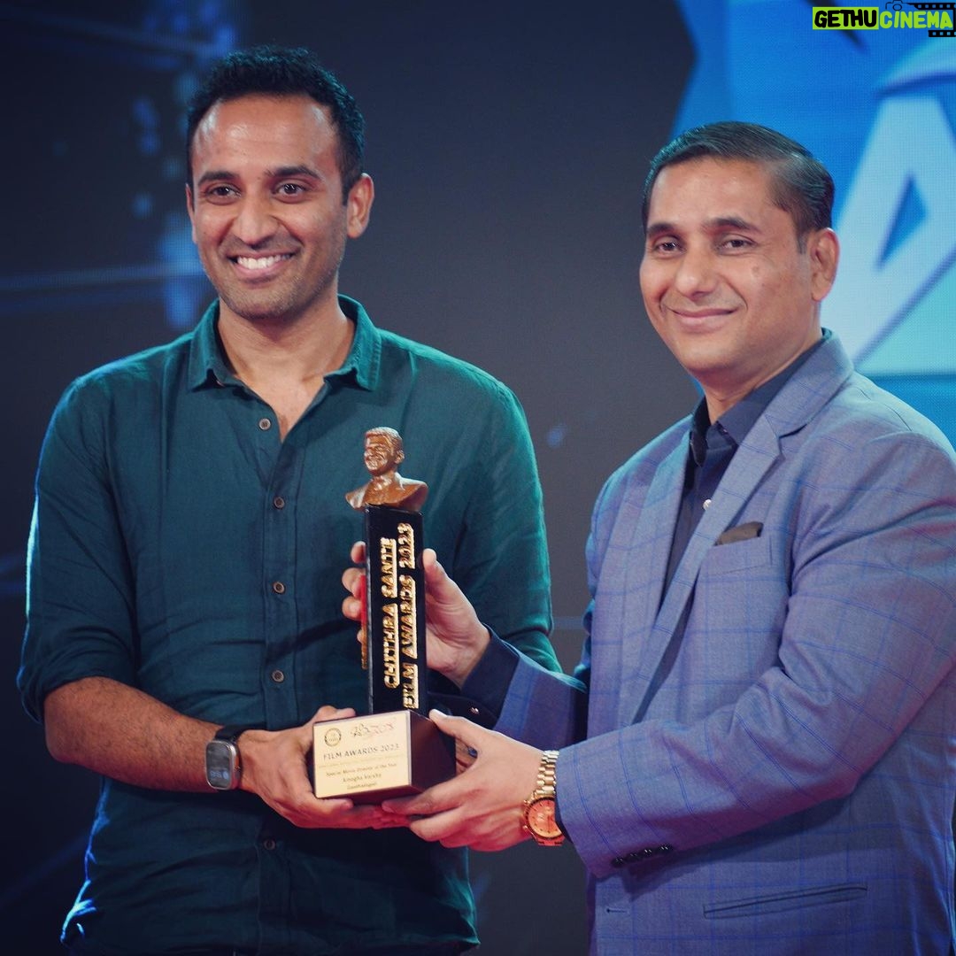 Amoghavarsha - 3K Likes - A big thank you to @chitrasante and #anandsankeshwar for honoring me with the special movie director award for #gandhadagudi I dedicate this award and all the love that #gg has received to @puneethrajkumar.official - Hope we’ve made Appu proud. This would not be possible without the unwavering support and vision of @ashwinipuneeth.rajkumar and @prk.productions.