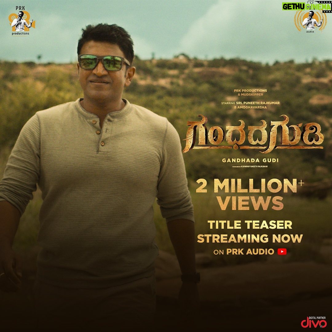 Amoghavarsha - 3.1K Likes - #GandhadaGudi Teaser clocks 2 Million views on YouTube.
🔗link in bio
@puneethrajkumar.official @amoghavarsha @ashwinipuneeth.official @b_ajaneesh @prk.productions @mudskipper.in @pratheek_darkbirdfilms @ankithjk @annisaroy @swatiksharan @lokesha.k @omkar_kharat06 @badarinathkjv @satishvinsta @anirudh__vidyabhushan @akshay_paii @dont_be_this_guy @wildkarnataka @discoveryvillageblr @canonindia_official
