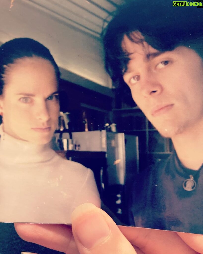 Amy Bailey Instagram - Happy birthday baby brother! 🤟🎉 @hipster_pterosaur I found this pic recently at mom and dad’s house and thought we looked appropriately inscrutable and churlish. Should we start a band? Maybe call ourselves The Dubious Duo? The Syblline Siblings? The Polysemous Pair? Doesn’t HAVE to have alliteration but sonorous sounds seem sellable 🥸 Suggestions welcome below 👇👇👇