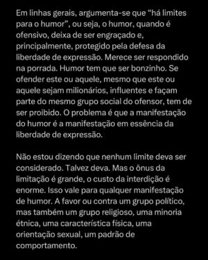 André Marinho Instagram - 🤣🚫⚠️ O AUTORITARISMO DETESTA O RISO! Minha reflexão sobre a censura prévia imposta pelo Ministério Público ao @leolins e a atual perseguição aos humoristas Brasil e mundo afora. Concordam? Discordam? Comente aqui a sua opinião e vamos conversar sobre o tema do dia! Seguimos juntos 🤝🚀