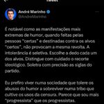 André Marinho Instagram - 🤣🚫⚠️ O AUTORITARISMO DETESTA O RISO! Minha reflexão sobre a censura prévia imposta pelo Ministério Público ao @leolins e a atual perseguição aos humoristas Brasil e mundo afora. Concordam? Discordam? Comente aqui a sua opinião e vamos conversar sobre o tema do dia! Seguimos juntos 🤝🚀