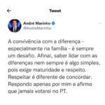 André Marinho Instagram - Meu posicionamento sobre hoje. Em frente.