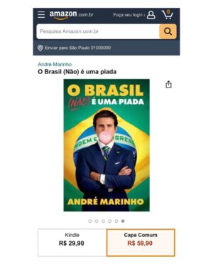André Marinho Instagram - 🇧🇷🆕📖 Muito feliz em finalmente anunciar o meu primeiro livro, “O BRASIL (NÃO) É UMA PIADA”, que será publicado pela editora @intrinseca ! Vi e vivi um roteiro surreal nos últimos anos, e aprendi que, na política e no humor, é melhor nunca duvidar do impossível, pois às vezes ele é o mais provável de acontecer. 

Revelo em detalhes os bastidores da campanha vitoriosa de Bolsonaro, dentro da minha casa (🫠) em 2018, e também da minha passagem pela Jovem Pan (🤔). Nem o Leo Dias imagina o que está por vir! 😅 Além de uma análise mais ampla da loucura contemporânea do Brasil e do mundo. 

->> A Pré-Venda já está aberta em todas as plataformas virtuais (link na minha bio) e teremos muito mais novidades até o lançamento oficial no dia 15 de Setembro, que é quando o livro estará nas livrarias de todo o país! Mal posso esperar para que cada um de vocês tenha o livro em mãos. Espero que se divirtam lendo tanto quanto eu me diverti escrevendo! Seguimos Juntos! 👊🏼🤝