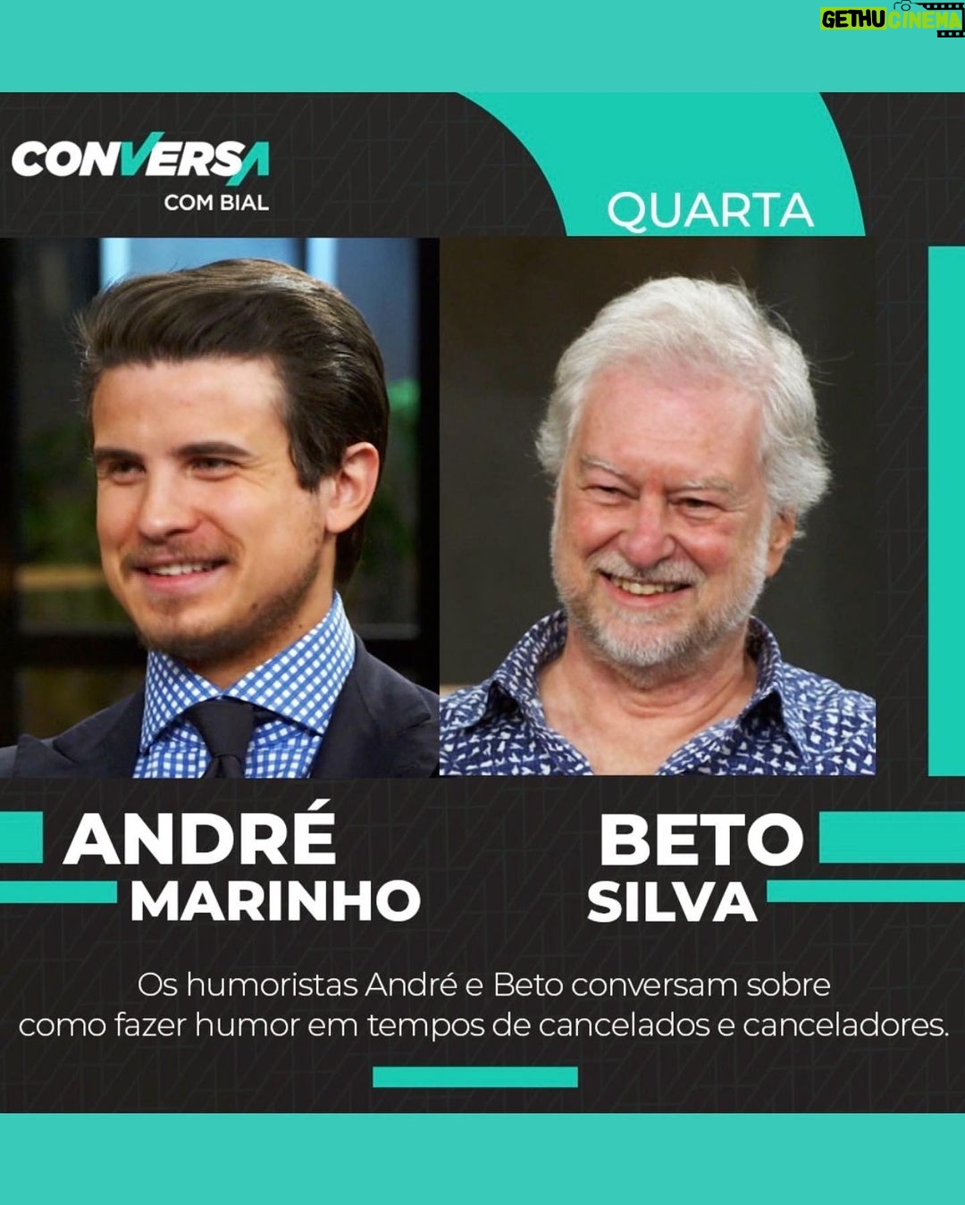 André Marinho Instagram - Mãe, tô na Globo! 🌐✨📺😅 Convido você hoje para assistir comigo o @conversacombial no início de madrugada da @tvglobo ! Muito honrado em ter sido convidado pelo mestre @pedrobial para essa entrevista ao lado do @betosilvaseucasseta , dois caras que cresci assistindo e admirando. ->> Falamos sobre como é fazer humor em tempos quando se parece estar proibido rir! Tempos de cancelados e canceladores em que piada está virando crime e crime está virando piada. Temas que abordo a fundo no meu livro “O Brasil (Não) É Uma Piada” (link na bio)! ->> É daqui a pouco logo depois do Jornal da Globo, no @globoplay após a exibição do programa e disponível na versão podcast nas plataformas de áudio. Vem comigo. Seguimos juntos! 🤝🚀 Rede Globo Studios Sao Paulo