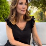 Andrea McLean Instagram - Why I like wearing black in summer… I know it’s not exactly bright and breezy, but it’s still my go-to. I realised this as the past two weeks have been super scorchio, and yet 80% of what I wear is still black with pops of colour. Why? 🙂I feel comfy in it. 🤩I feel classy in it. 😎I can stick heels on and feel dressed up or sliders and feel dressed down. 🙌I can wear the same thing from day to night. 😊I still feel like ‘me’. 👀I don’t have to wear a bra when it’s really hot and no one knows… These two dresses are case in point and have become my summer faves this heatwave. They’re from @nextofficial and I love them. #summer #hot #whatilike #next #fashion #gifted