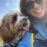 Andrea McLean Instagram - Apparently the weather is going to turn tomorrow, so @teddymcfeen took me out for a walk…. 🐶🥰