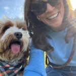 Andrea McLean Instagram - Apparently the weather is going to turn tomorrow, so @teddymcfeen took me out for a walk…. 🐶🥰