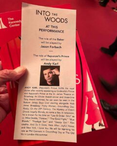 Andy Karl Instagram - 🎶This was just a moment in the woods🎶 Come see me & this incredible cast of @intothewoodsbroadway @kennedycenter if you can👍🏻 Thanks for having me back! 📸 @michaelrupertofficial . . . #intothewoods #kennedycenter #rapunzel #agony #sondheim #guessihadmytimeagainagain 🤪