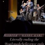 Andy Karl Instagram - We had the best time being back @onlymakebelievenyc gala LIVE hosted by none other than John Oliver @lastweektonight w/ our 🔥 band & so many other fab friends‼️💖⭐️ Thanks @lisagoldbergpr‼️ Make sure you check out all the slides😜 . . @getfitwithnik @themarissarosen @timothyonline @stevenjamail @jeremyyaddaw @rootsandgroovesmusic @judykangstagram . . @kidsaccesspress @keithpricecurtaincall . @tellyleung @montegoglover . @broadwaybruce_ @bruglikas LEEGENDARY SHOWZ😜 Thanks for 🎥 @prettyconnected 💖💖 @alicialquarles 💚 . . . #onlymakebelieve #gala #stjamestheatre #nyc #legallybound #togetherforever #singer #music