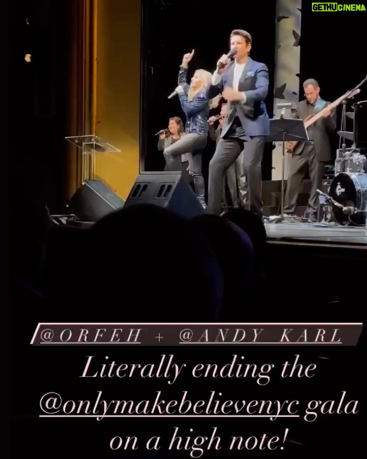 Andy Karl Instagram - We had the best time being back @onlymakebelievenyc gala LIVE hosted by none other than John Oliver @lastweektonight w/ our 🔥 band & so many other fab friends‼️💖⭐️ Thanks @lisagoldbergpr‼️ Make sure you check out all the slides😜 . . @getfitwithnik @themarissarosen @timothyonline @stevenjamail @jeremyyaddaw @rootsandgroovesmusic @judykangstagram . . @kidsaccesspress @keithpricecurtaincall . @tellyleung @montegoglover . @broadwaybruce_ @bruglikas LEEGENDARY SHOWZ😜 Thanks for 🎥 @prettyconnected 💖💖 @alicialquarles 💚 . . . #onlymakebelieve #gala #stjamestheatre #nyc #legallybound #togetherforever #singer #music