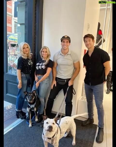 Andy Karl Instagram - #tbt to yesterday when we got to meet & spend time with two absolute sweethearts, Sally & Mia for @nycscr’s SHOP FOR A CAUSE event @boss in SOHO‼️💖💥 We were joined by our bud & rescue advocate @thomastheboxer and of course co-founder of #nycscr, @lisakittykittynyc 🐱 Thanks to everyone who showed up & shopped😘 For more info about Mia, Sally and all of the fur babies ready for wonderful loving homes/fosters visit @nycscr’s page🐶🐱‼️ . . . #shopforacause #becausetheymatter #nycscr #nyc #soho #hugoboss #adoptdontshop #tbt