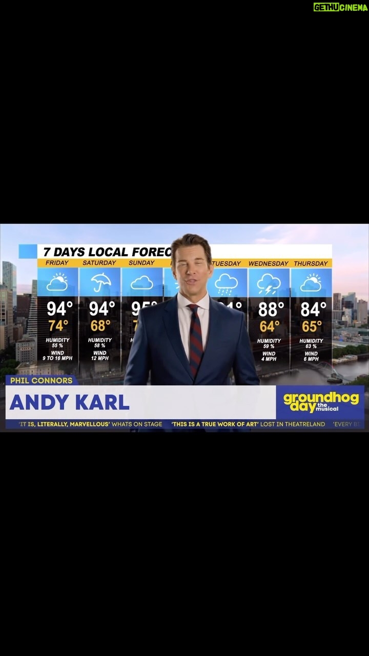 Andy Karl Instagram - la marmotte est sortie du sac Very excited to play Melbourne!!!! @groundhogdayau @timminchin Melbourne, today’s forecast brings the official cast announcement for Groundhog Day the Musical! We can’t wait for this talented cast to bring this heartfelt and hilarious production to life on stage exclusively at the Princess Theatre from January! Brand new tickets on sale Thursday. Book via the link in our bio! 🐿⏰ #GroundhogDay #VisitMelbourne